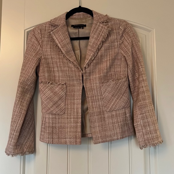 BCBG Maxazria XXS cropped blazer with fringed details and pockets - Picture 1 of 7